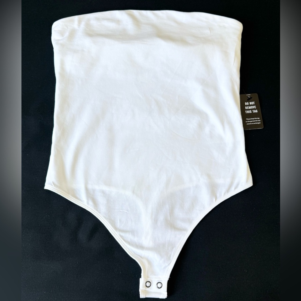 Express One Eleven Tube Top Bodysuit - White - Size Med - NWT